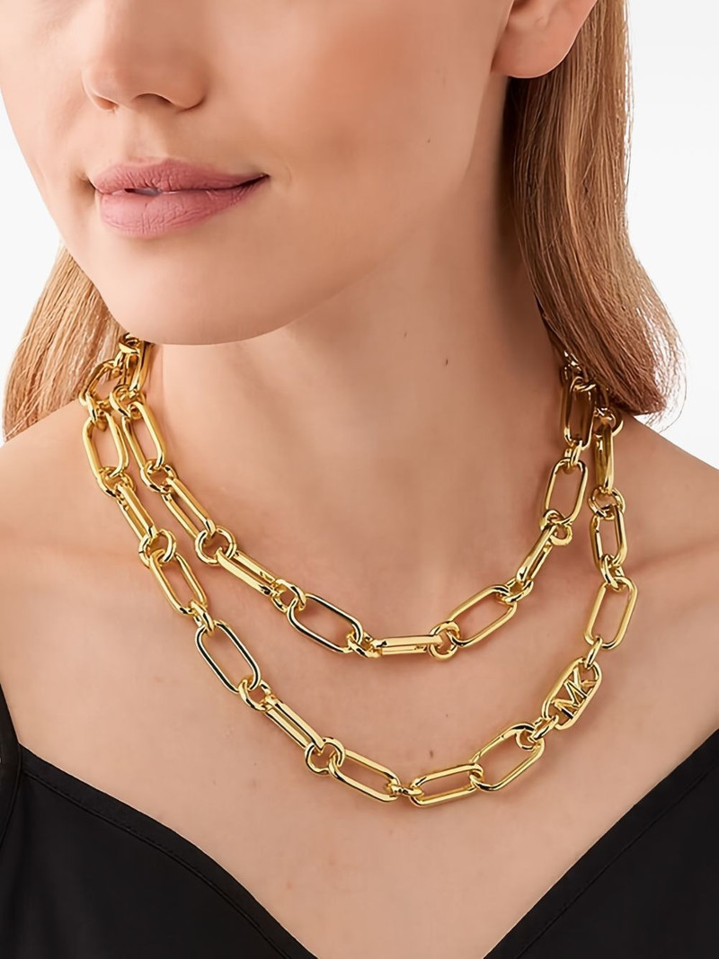 MICHAEL KORS logo link-chain necklace outlook