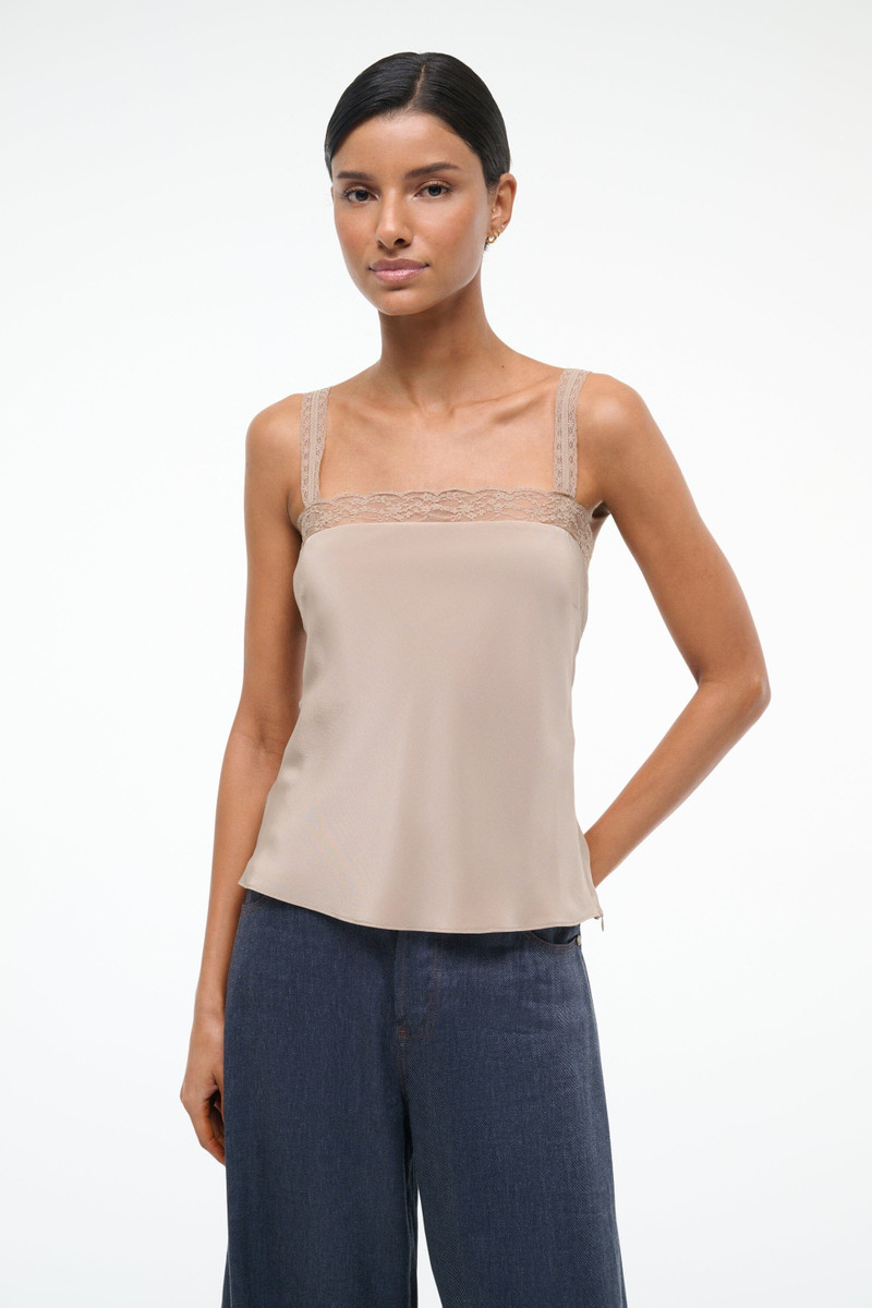 STAUD STAUD VERONICA SILK TOP DUNE outlook