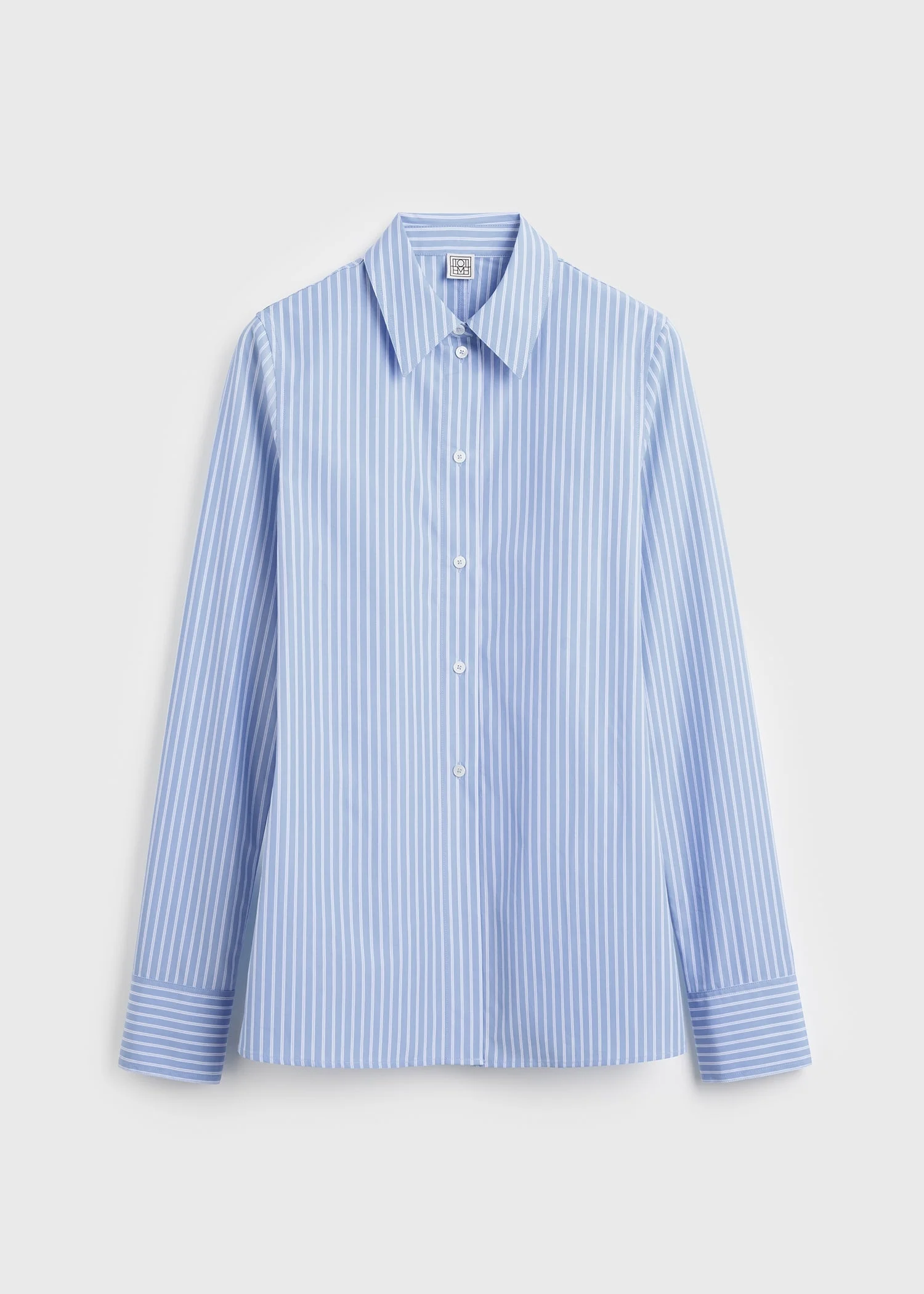 Striped poplin shirt blue/white - 1
