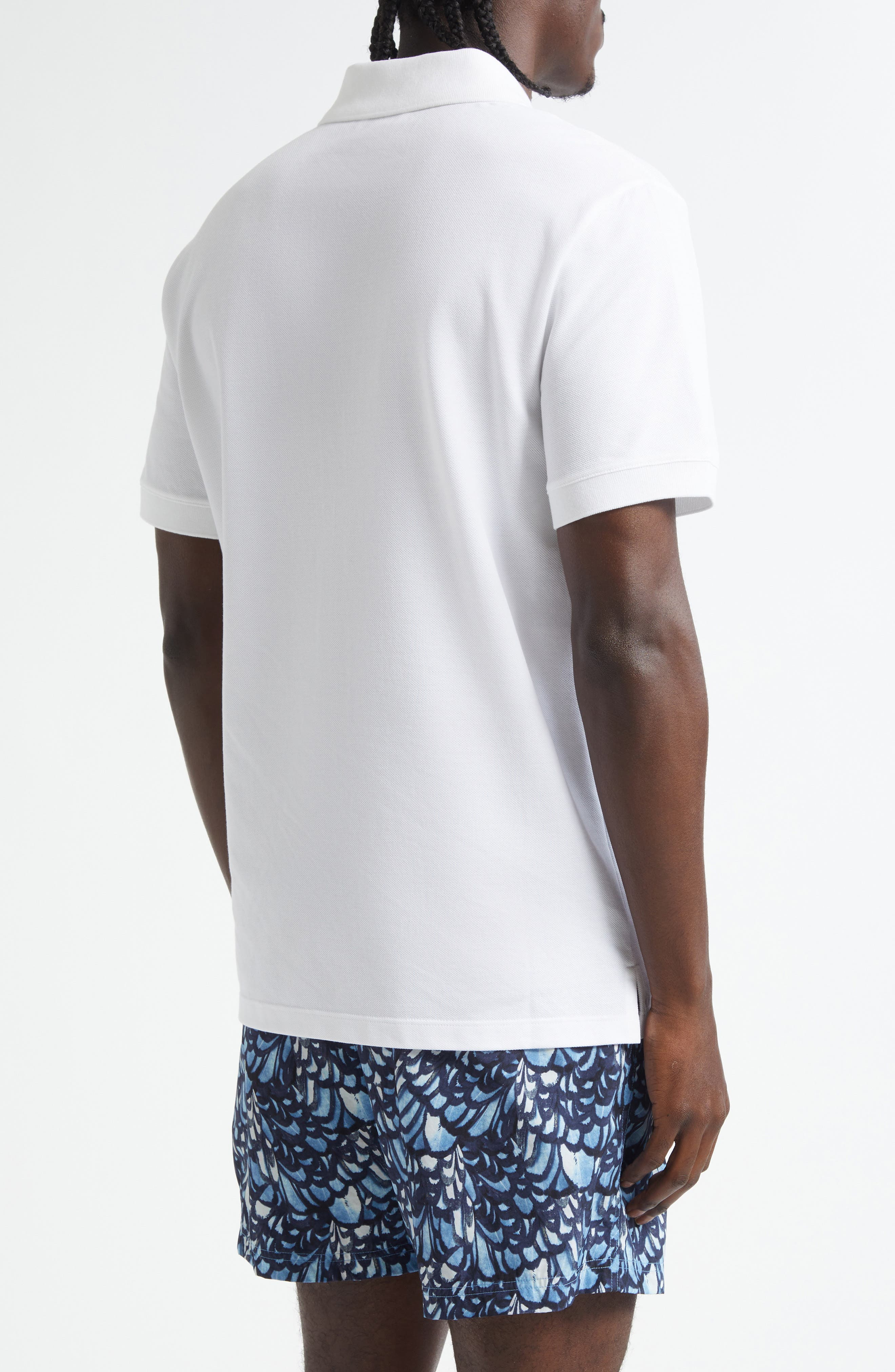 McQueen Embroidered Logo Cotton Piqué Polo in Optical White at Nordstrom - 2