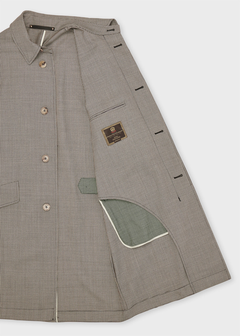 Grey Overdyed Micro-Houndstooth Wool Mac 4