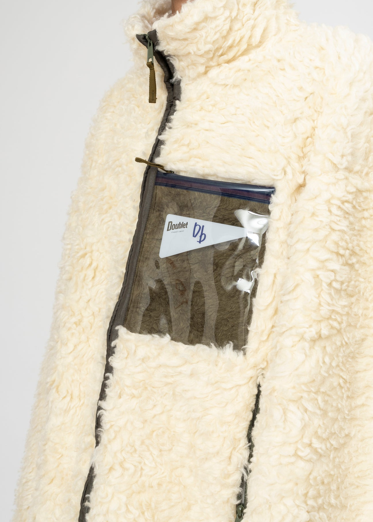 IVORY DOUBLET HEMP FAUX FUR ZIP-UP JACKET - 4