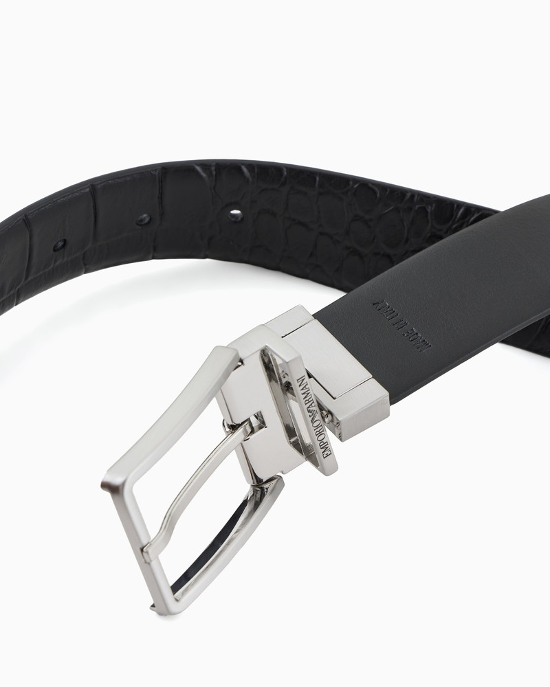 EMPORIO ARMANI BELT IN MOCK CROC LEATHER outlook