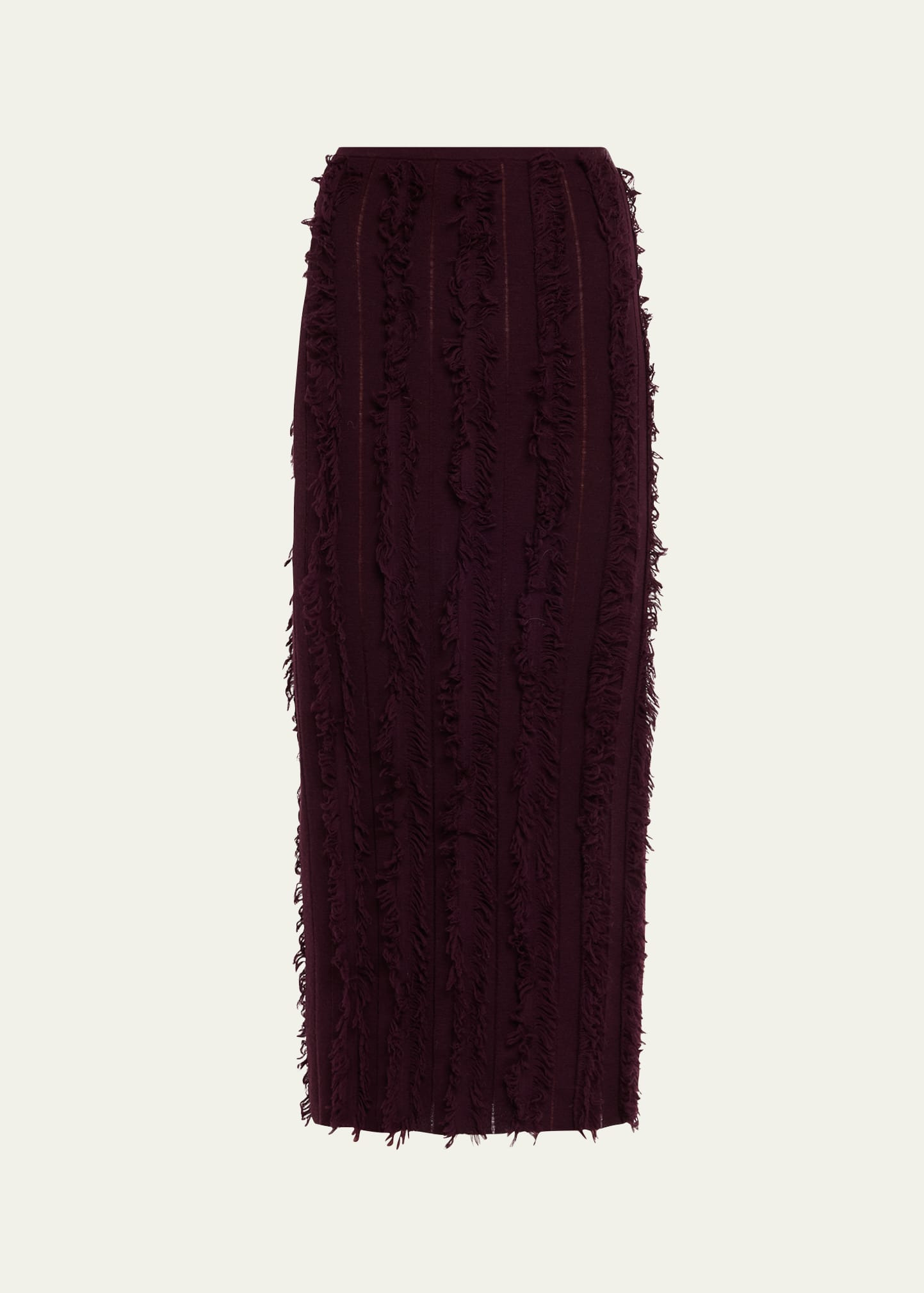 Evangeline Fringed Knit Maxi Pencil Skirt - 1