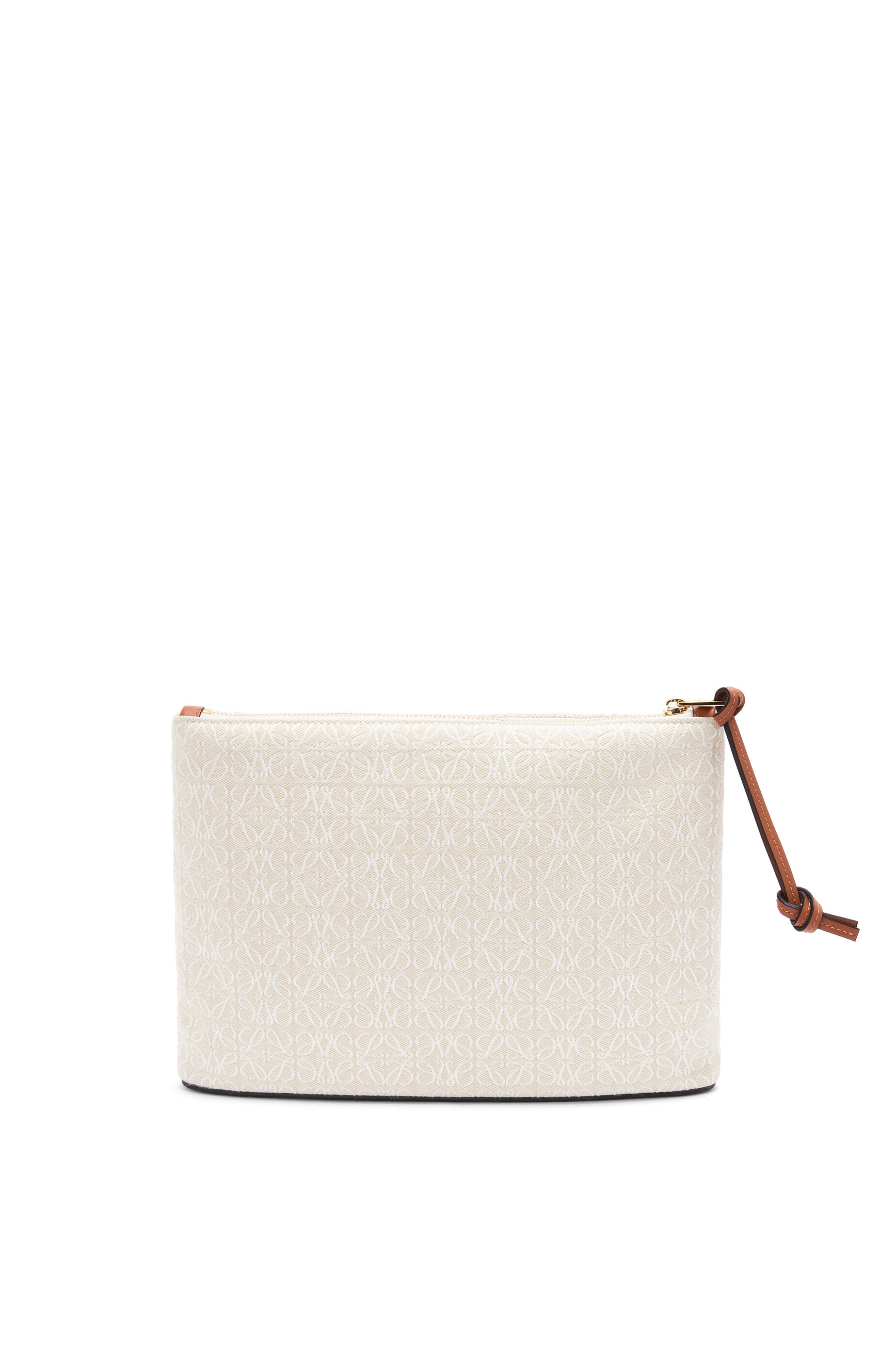 Oblong pouch in Anagram jacquard and calfskin - 3