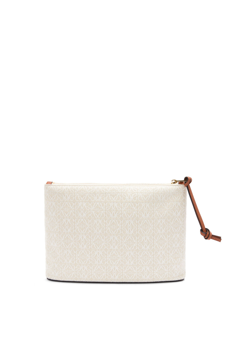 Oblong pouch in Anagram jacquard and calfskin 3