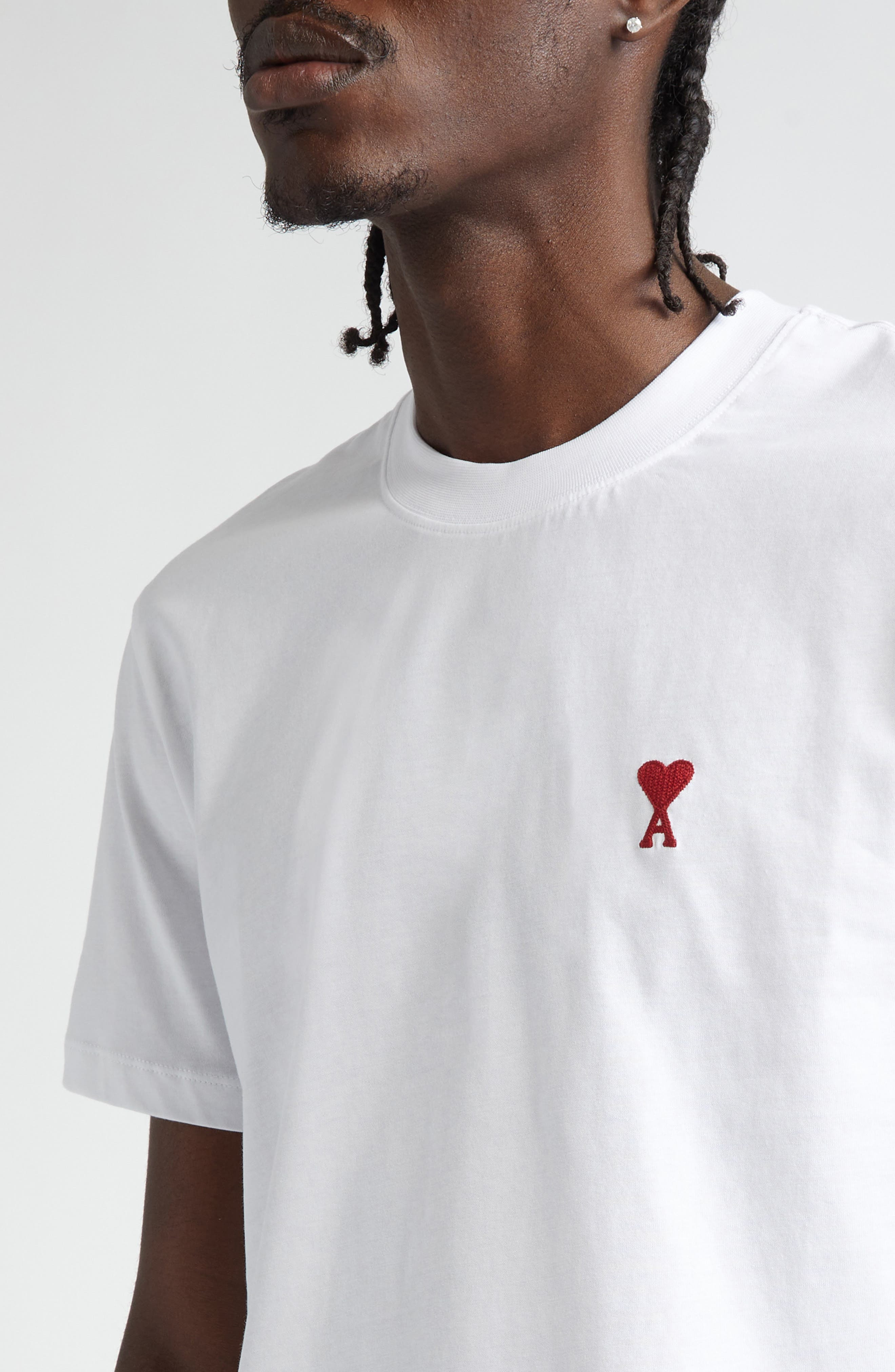 AMI PARIS Ami de Coeur Organic Cotton T-Shirt in White at Nordstrom - 4