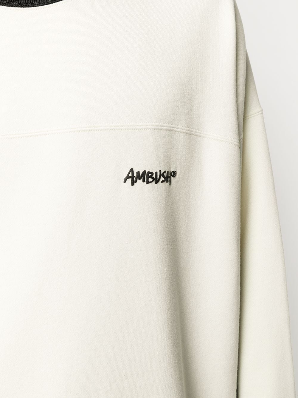 logo-embroidered raw-edge sweatshirt - 5