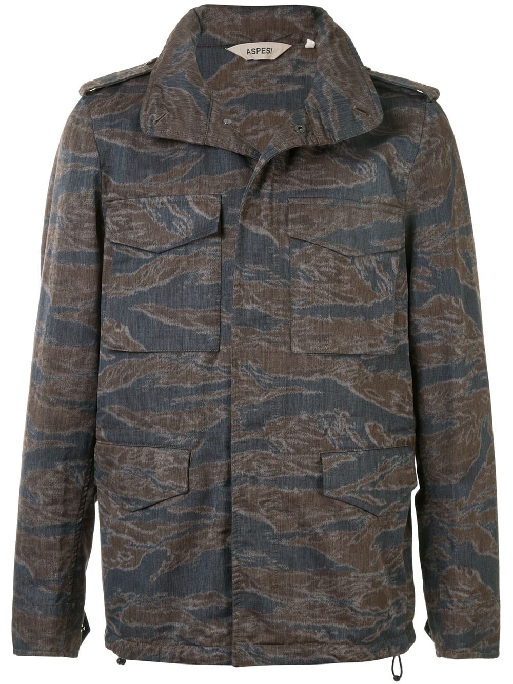 hooded camouflage print jacket - 1