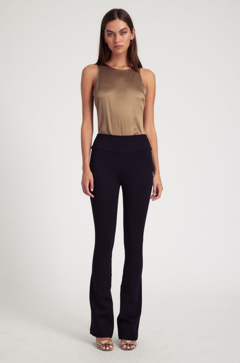 SPRWMN BLACK CASANOVA MICRO FLARE PANTS outlook