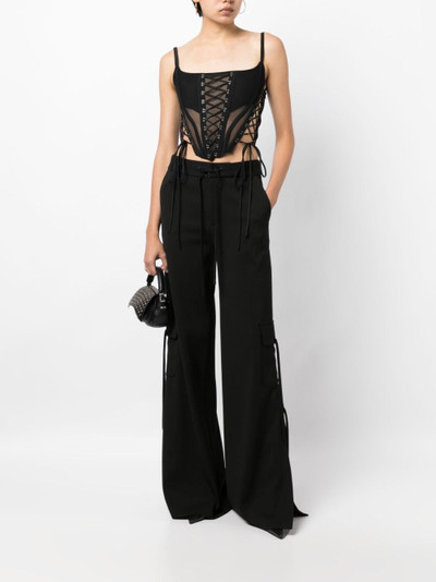 Monse lace-up sheer bustier top outlook