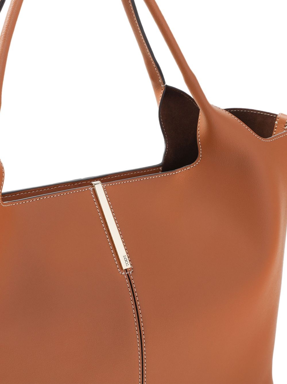 medium-small leather tote bag - 3