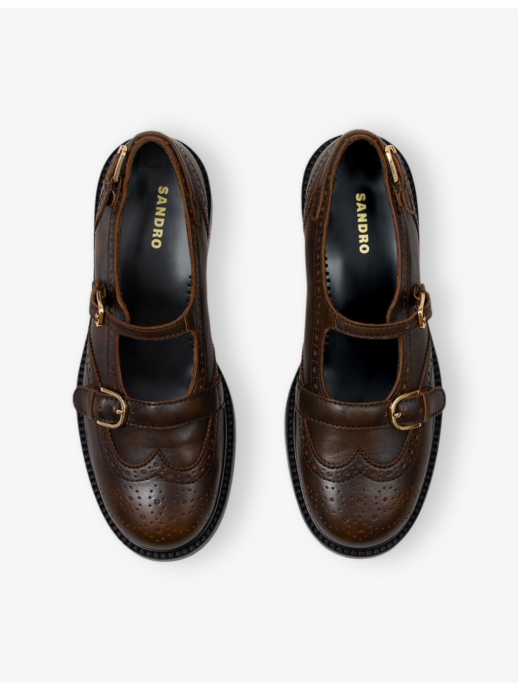 Buckle Leather Derby Shoes - 2