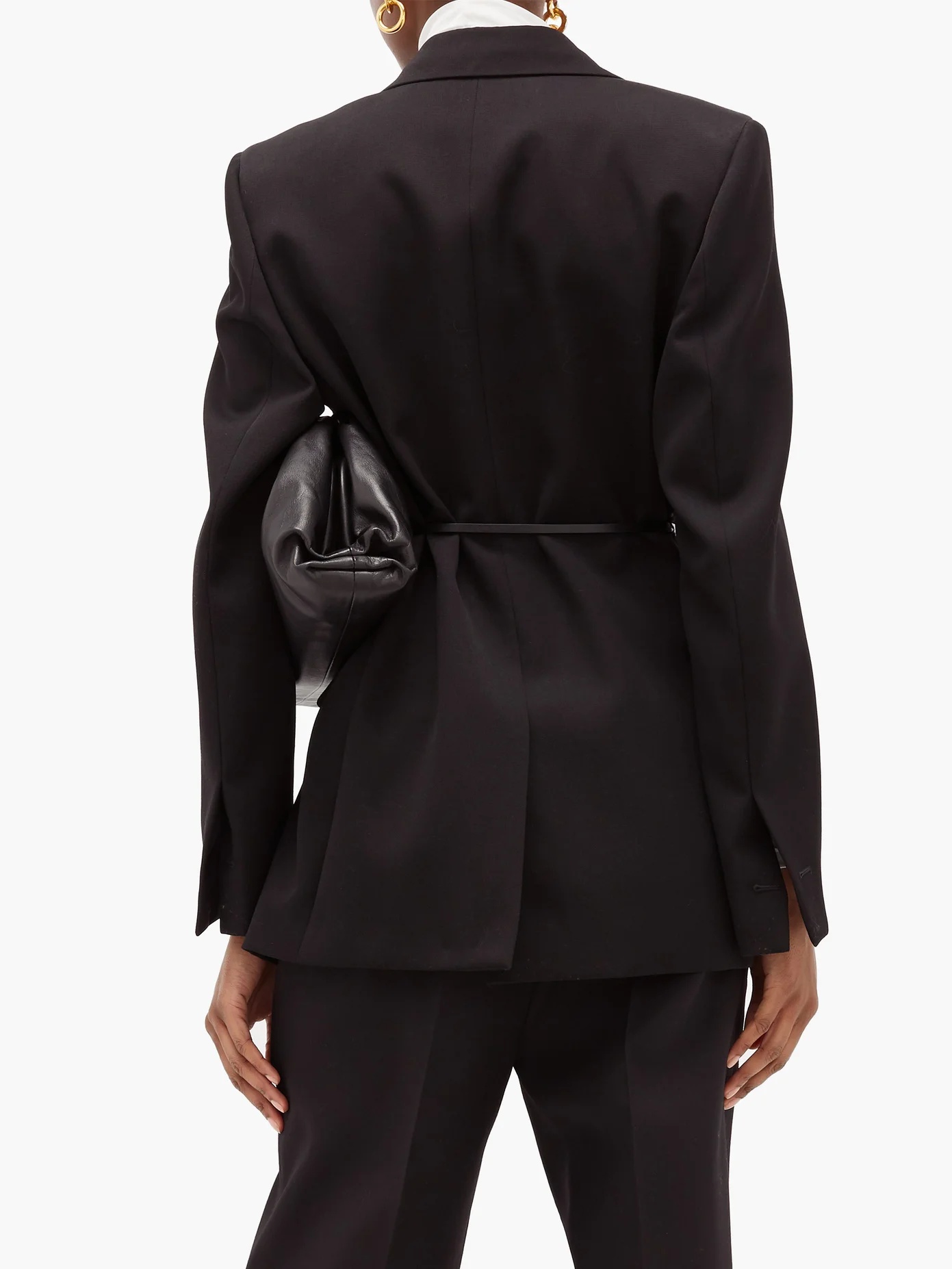 Oversized grain de poudre tuxedo jacket - 6