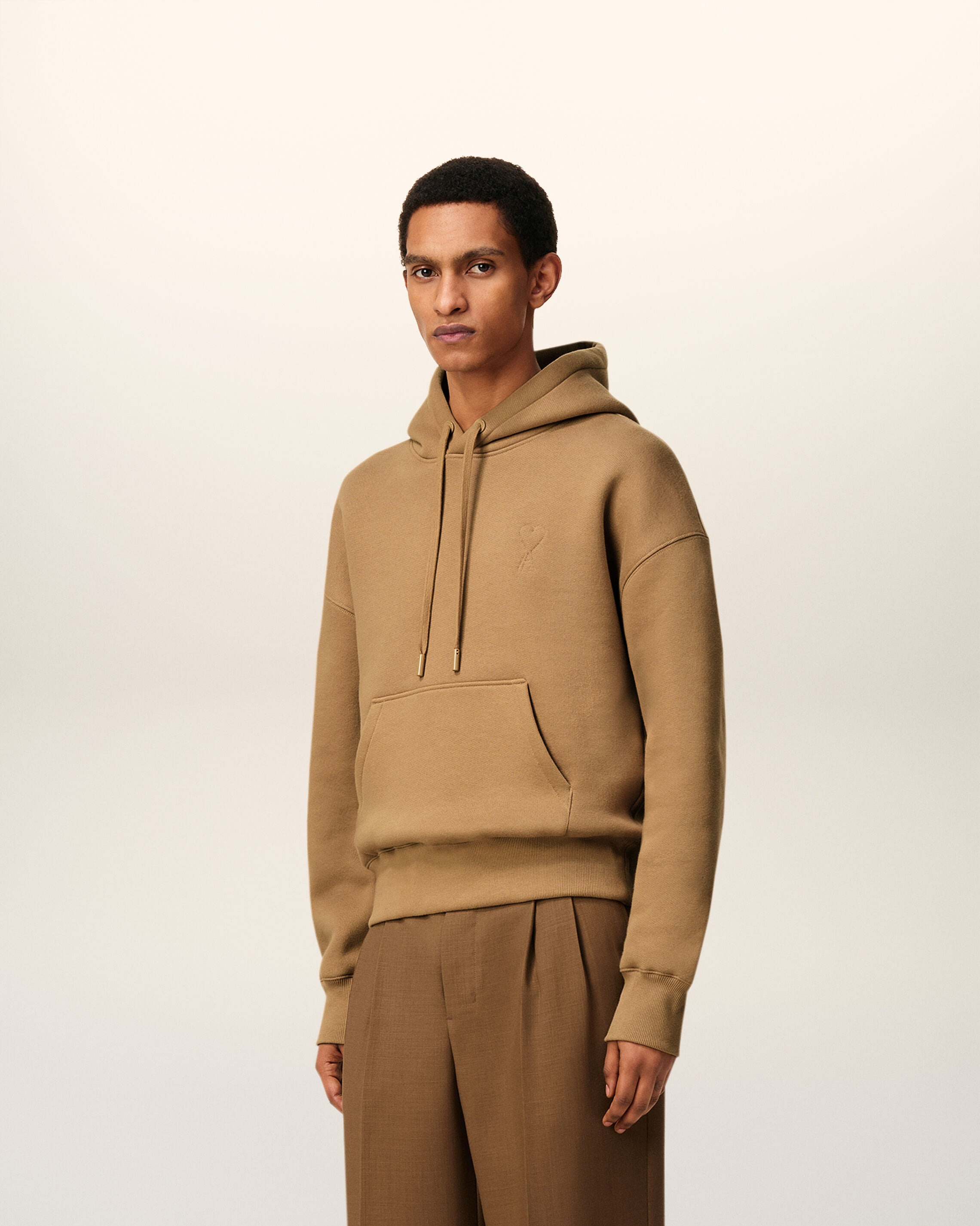 BROWN COTTON AMI DE COEUR HOODIE - 6