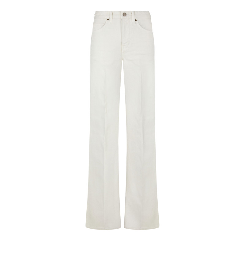 STRETCH TWILL DENIM FLARE PANTS 1