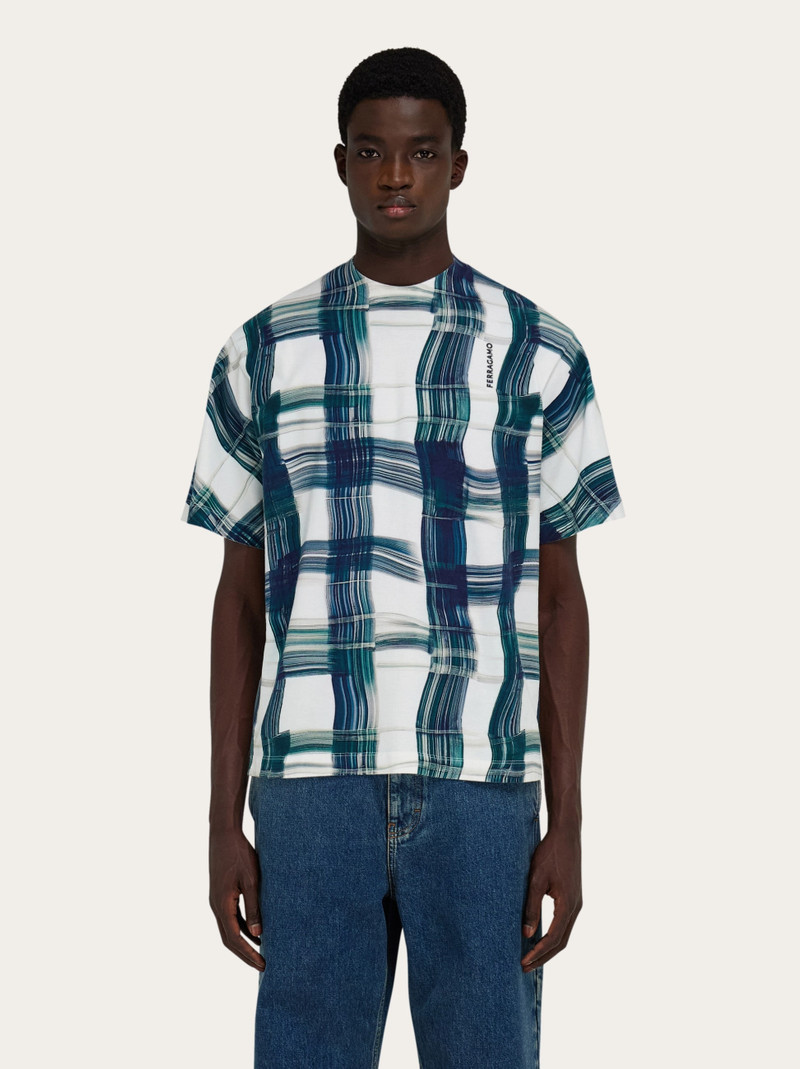 FERRAGAMO Tartan print T-shirt outlook