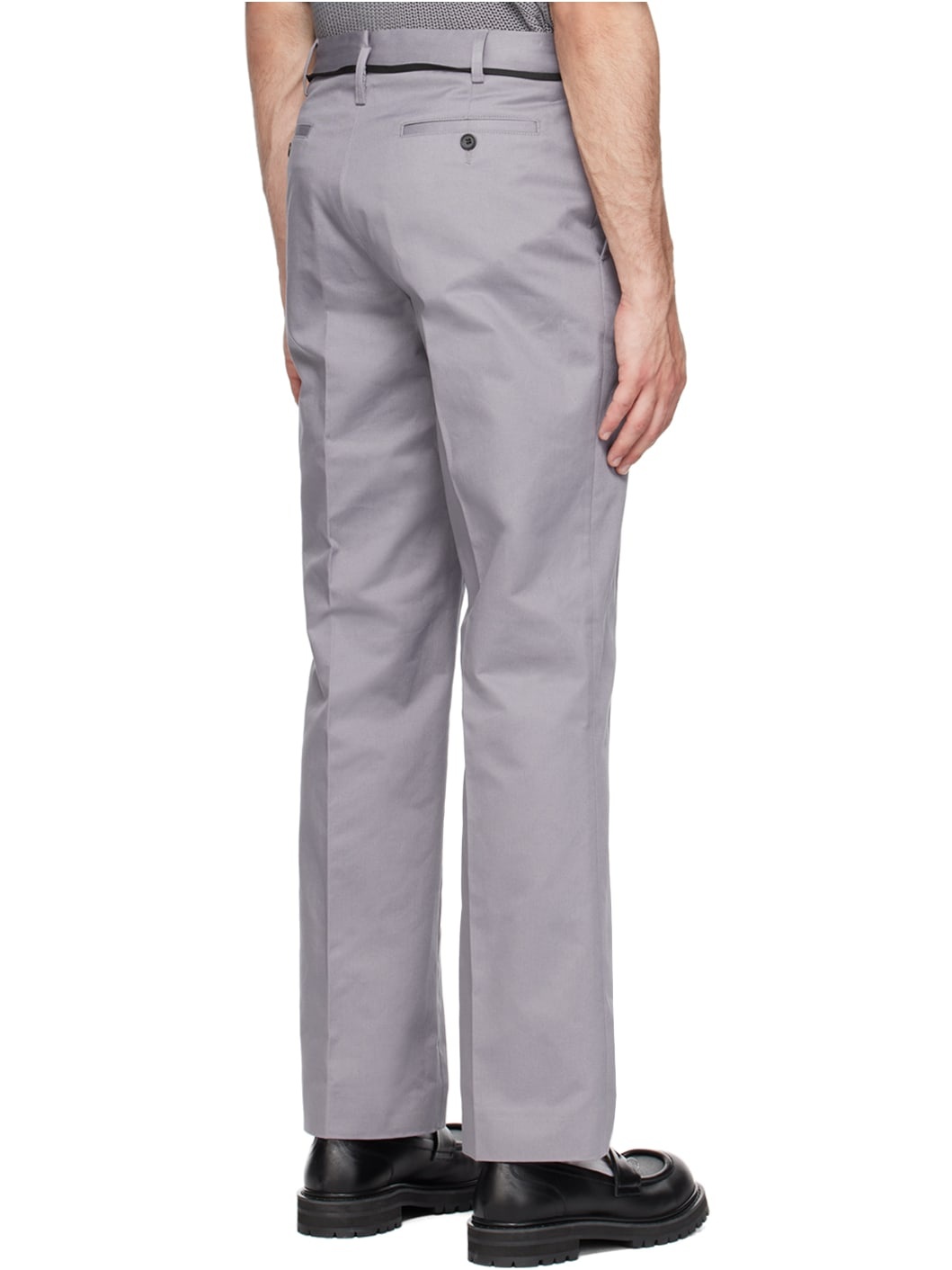 Gray Straight-Leg Trousers - 3