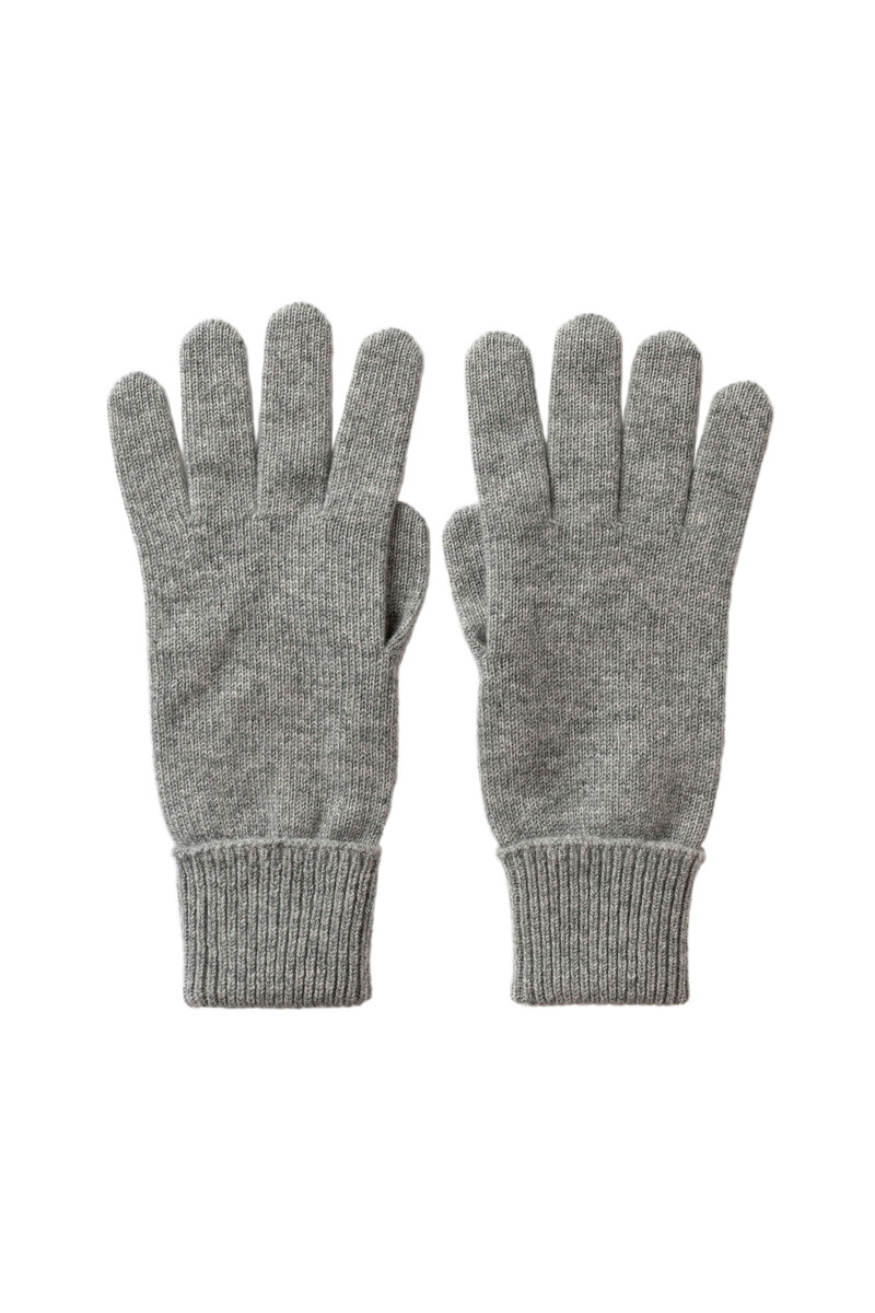 Grey Cashmere Gloves with Turnback Cuffs 1