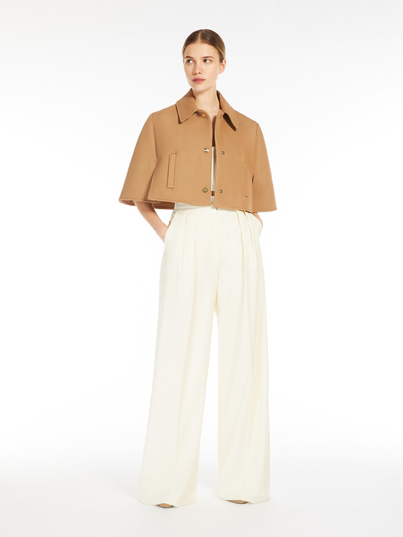 Max Mara ESTROSO Wool and cotton cropped cape outlook