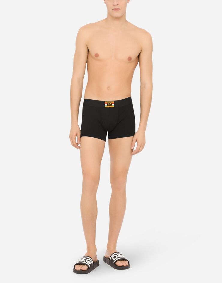 Two-way-stretch jersey boxers with DG patch - 2