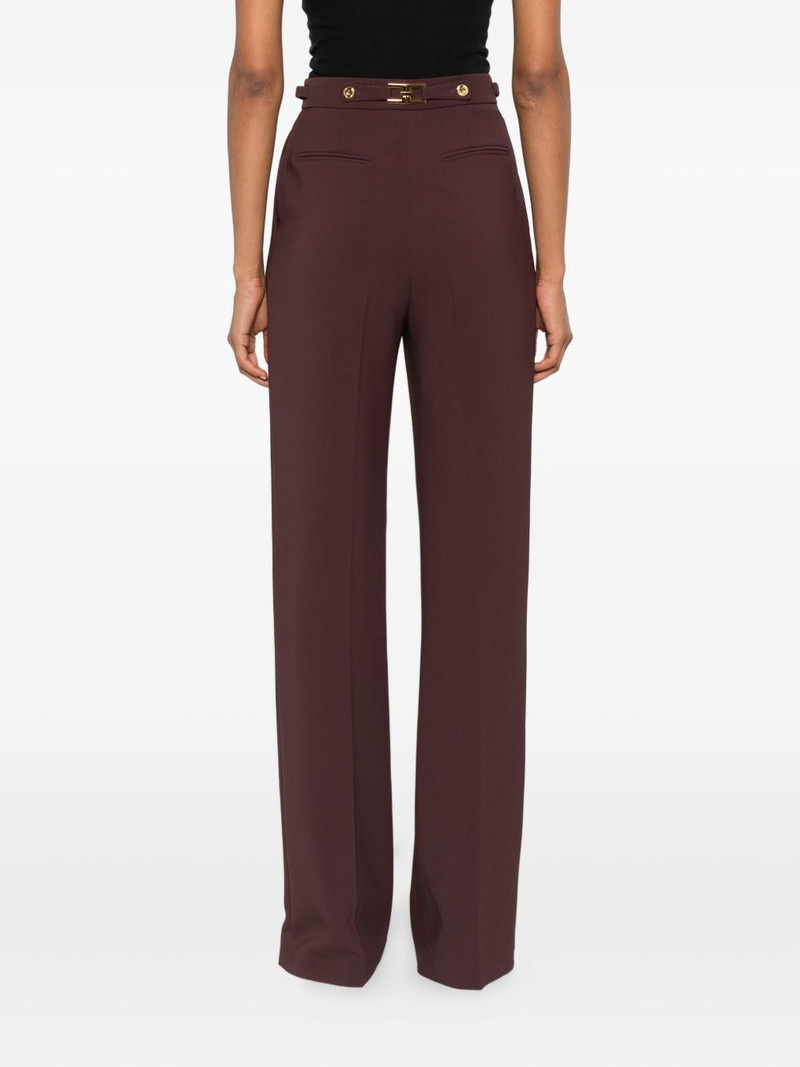 pleated button-detailing straight trousers 4