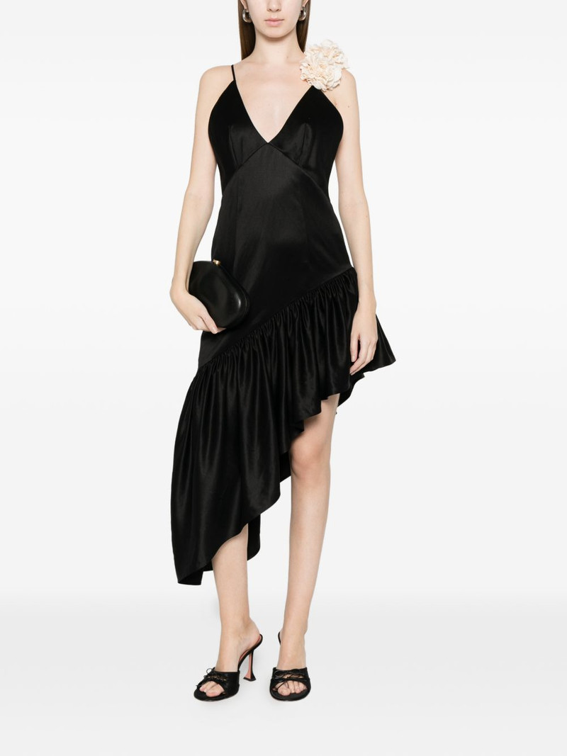 Sandro Laurine ruffled V-neck midi dress outlook