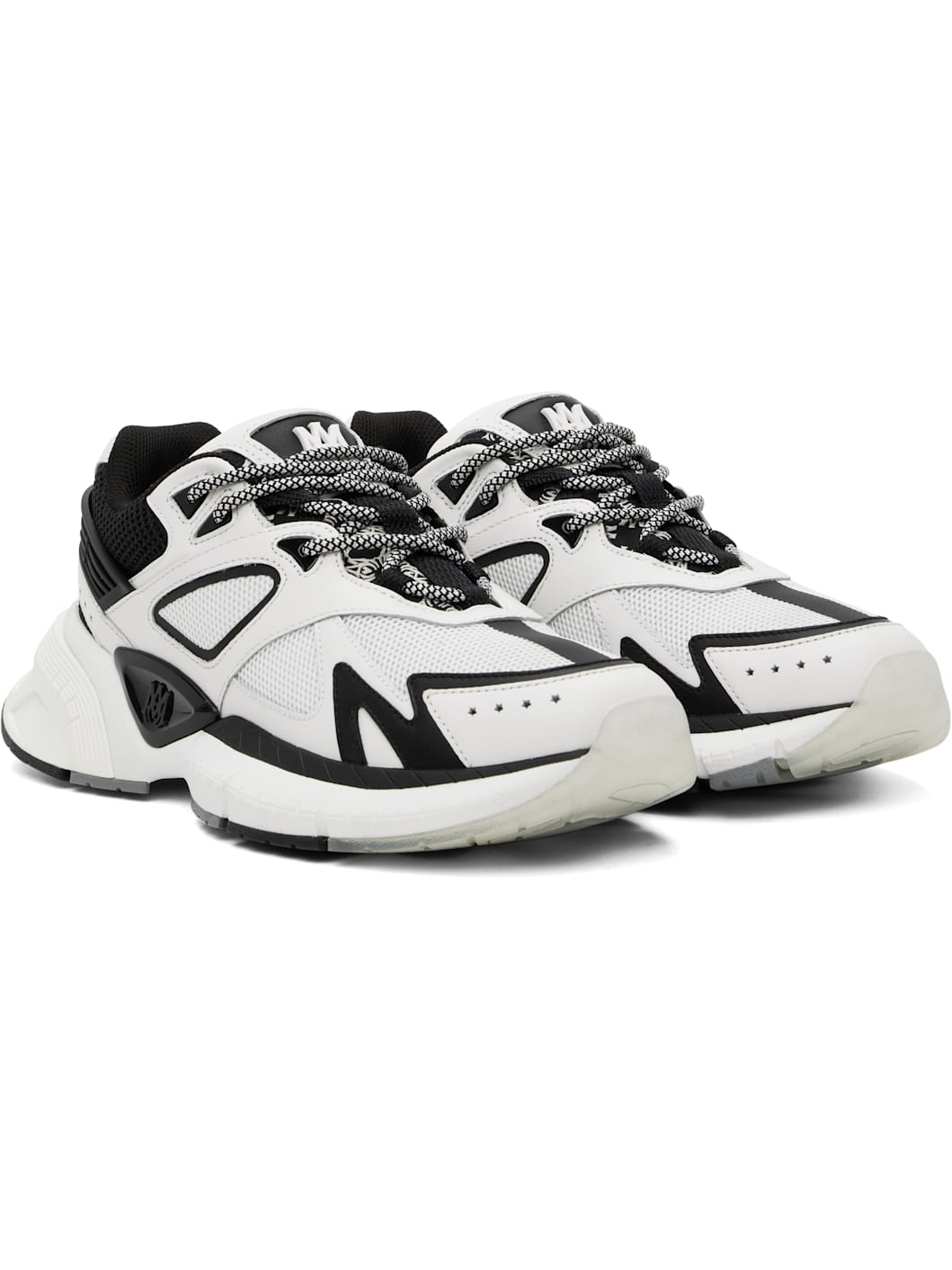White & Black 'MA' Runner Sneakers - 4