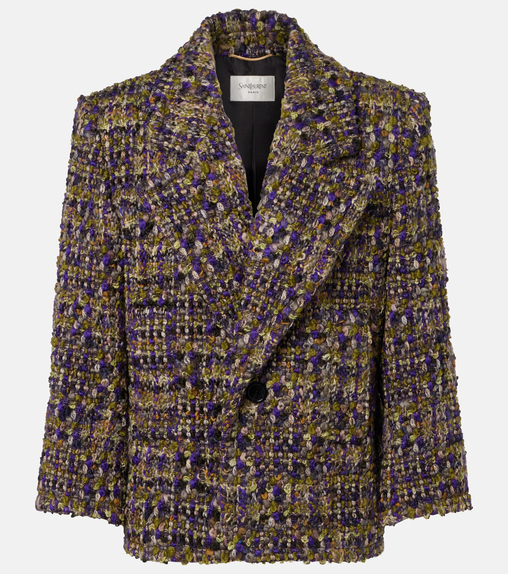 Wool-blend tweed blazer - 1