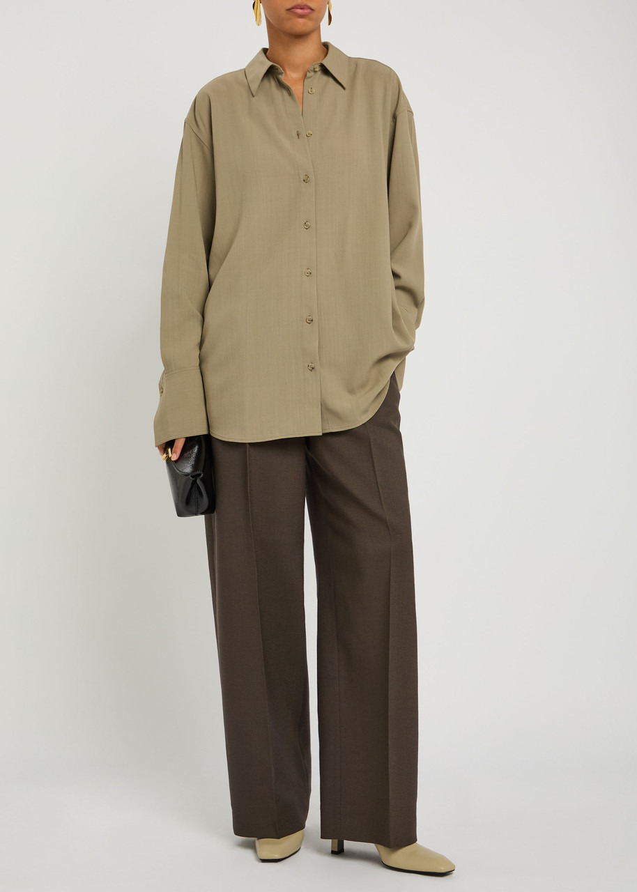Toteme Wide-leg Wool-blend Trousers - 4