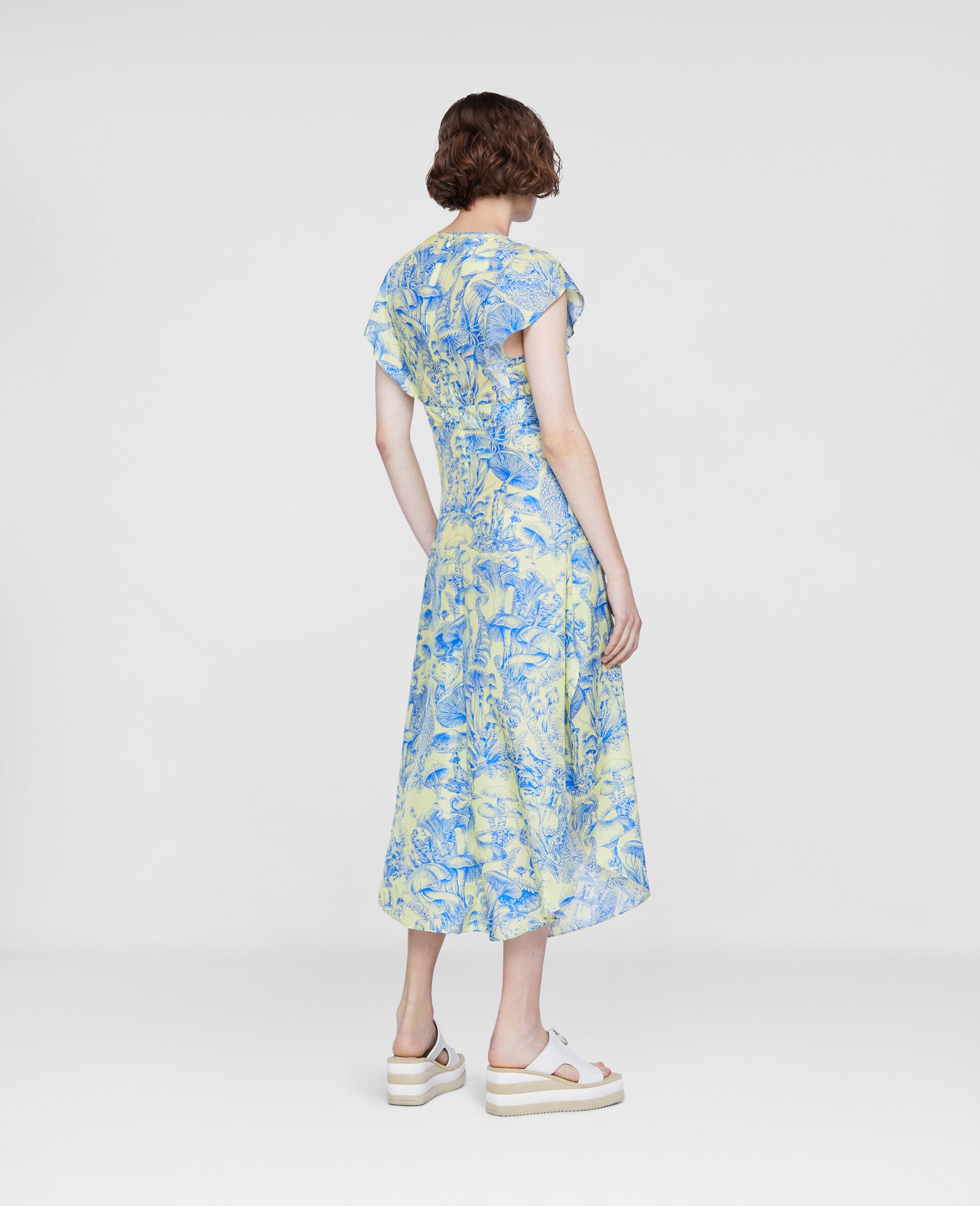 Mushroom Print Silk Maxi Dress - 3
