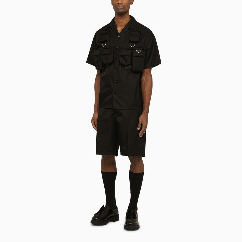 Prada Prada Black Re-Nylon Short-Sleeved Shirt Men