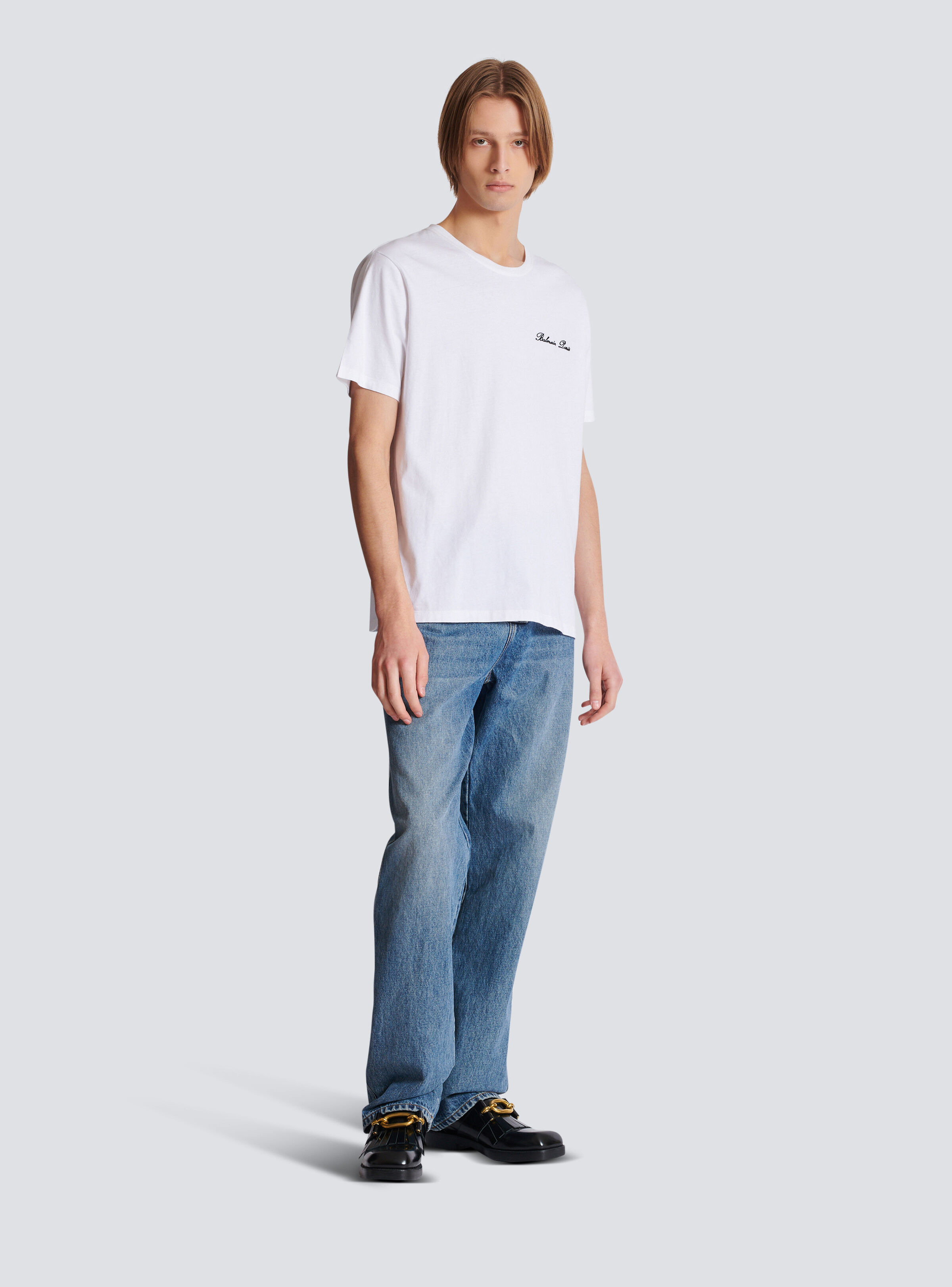 Embroidered Balmain Signature T-shirt - 3