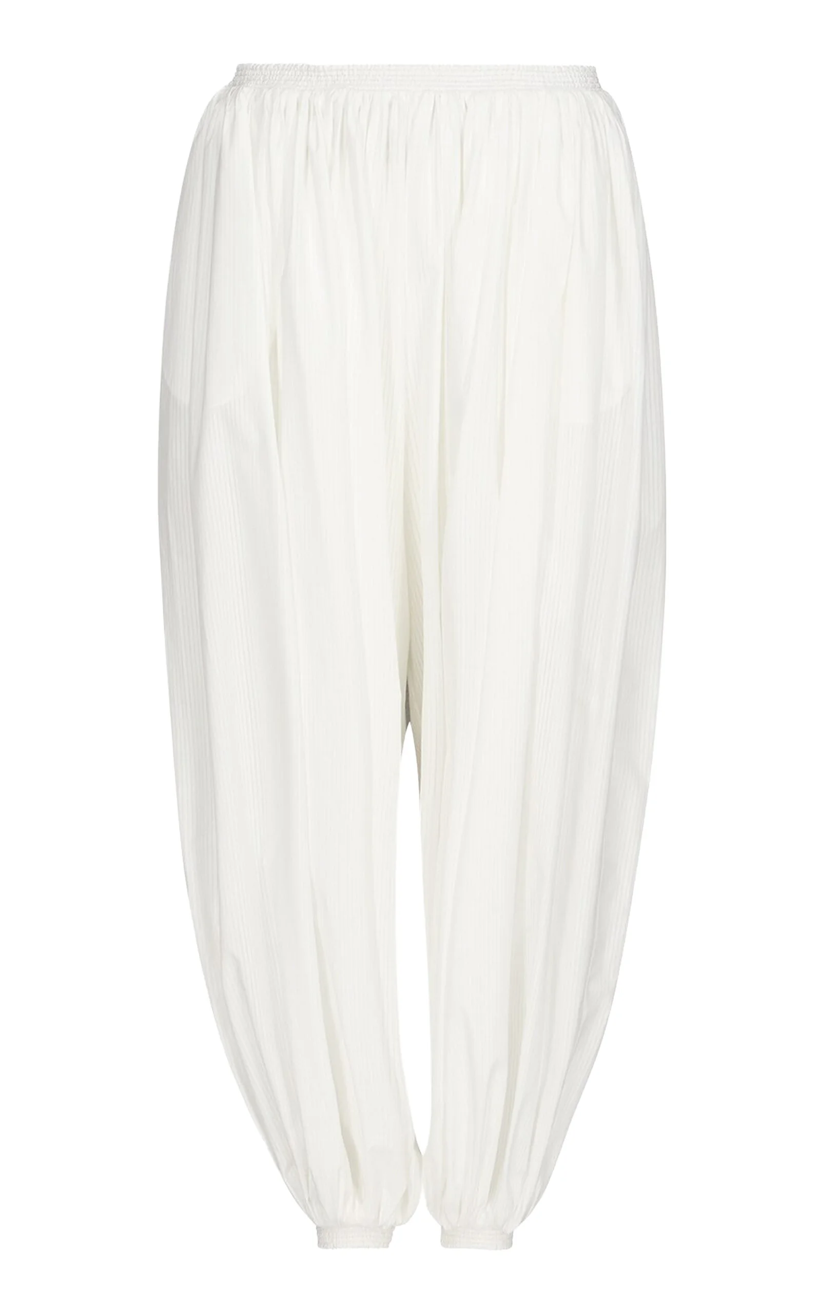 Balloon Cotton Wide-Leg Pants white - 1