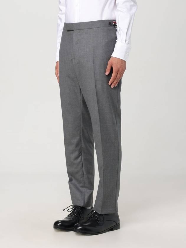 Low Rise Side Tab Wool Slacks Grey - 5