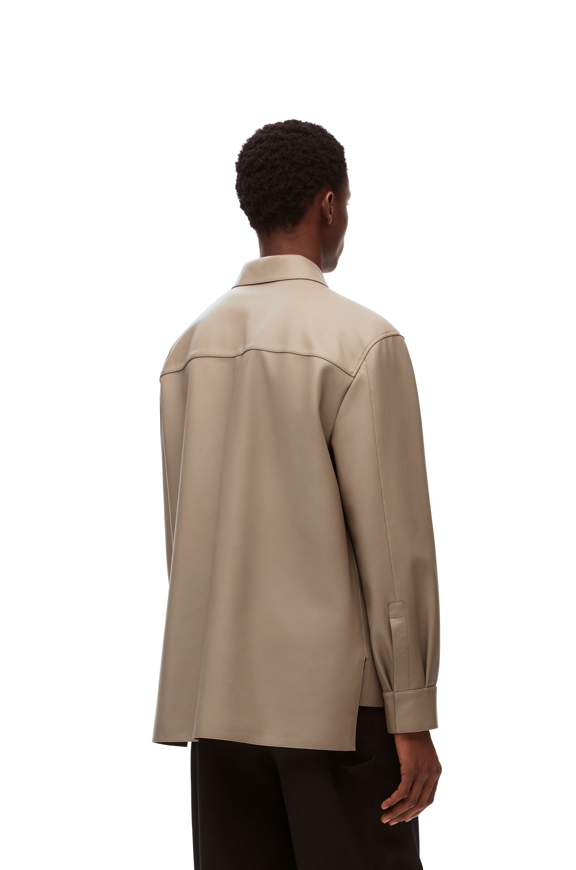 Zip-up overshirt in nappa lambskin - 4