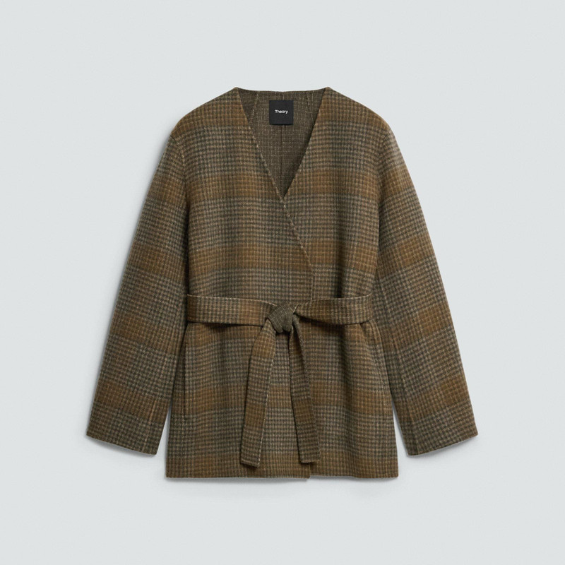 Cardigan Jacket in Plaid Wool-Cashmere 1