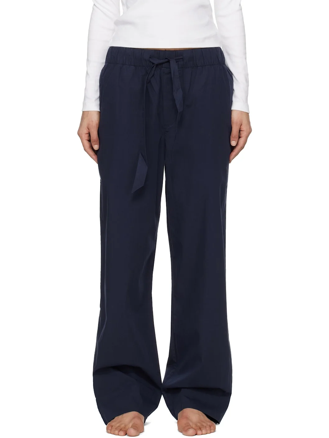 Navy Poplin Pyjama Pants - 1