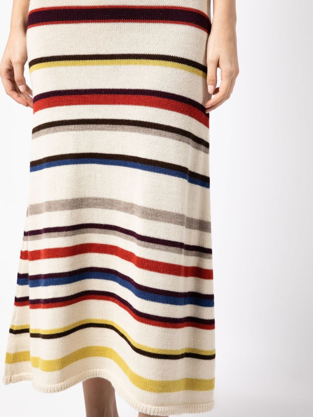 striped knit midi skirt - 5