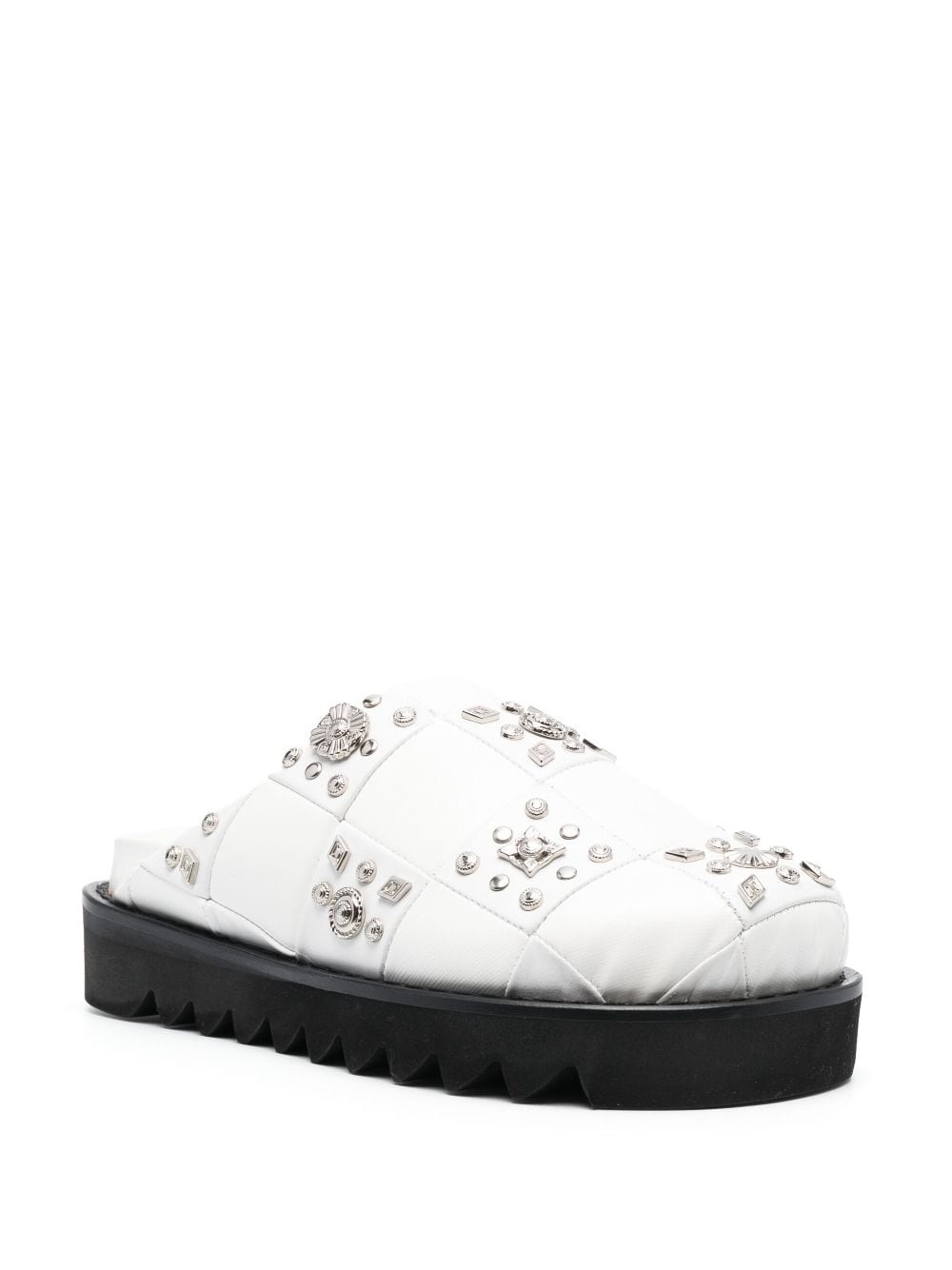 stud-embellished leather slippers - 2
