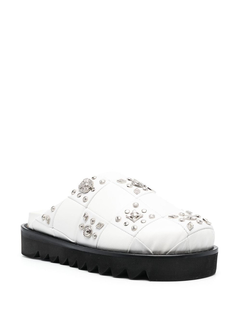 TOGA PULLA stud-embellished leather slippers outlook