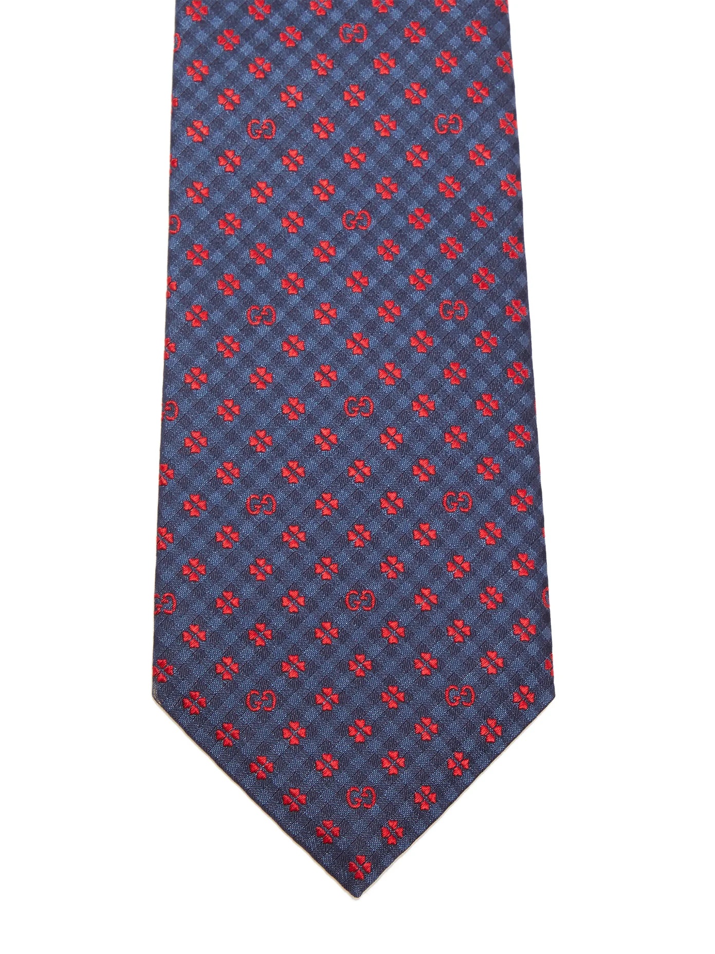 Clover and GG-jacquard silk tie - 4