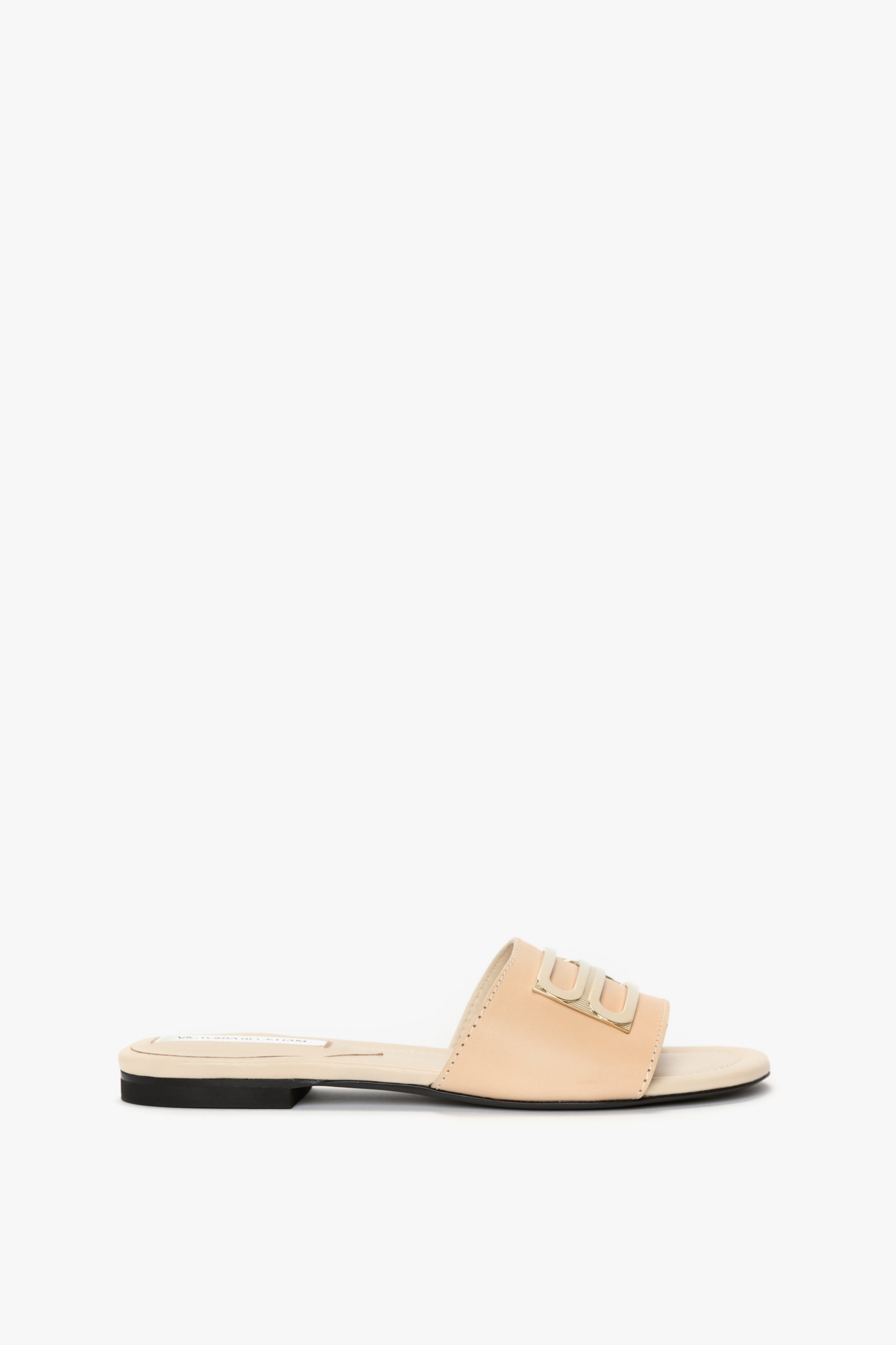 B Buckle Slide In Natural Leather - 1