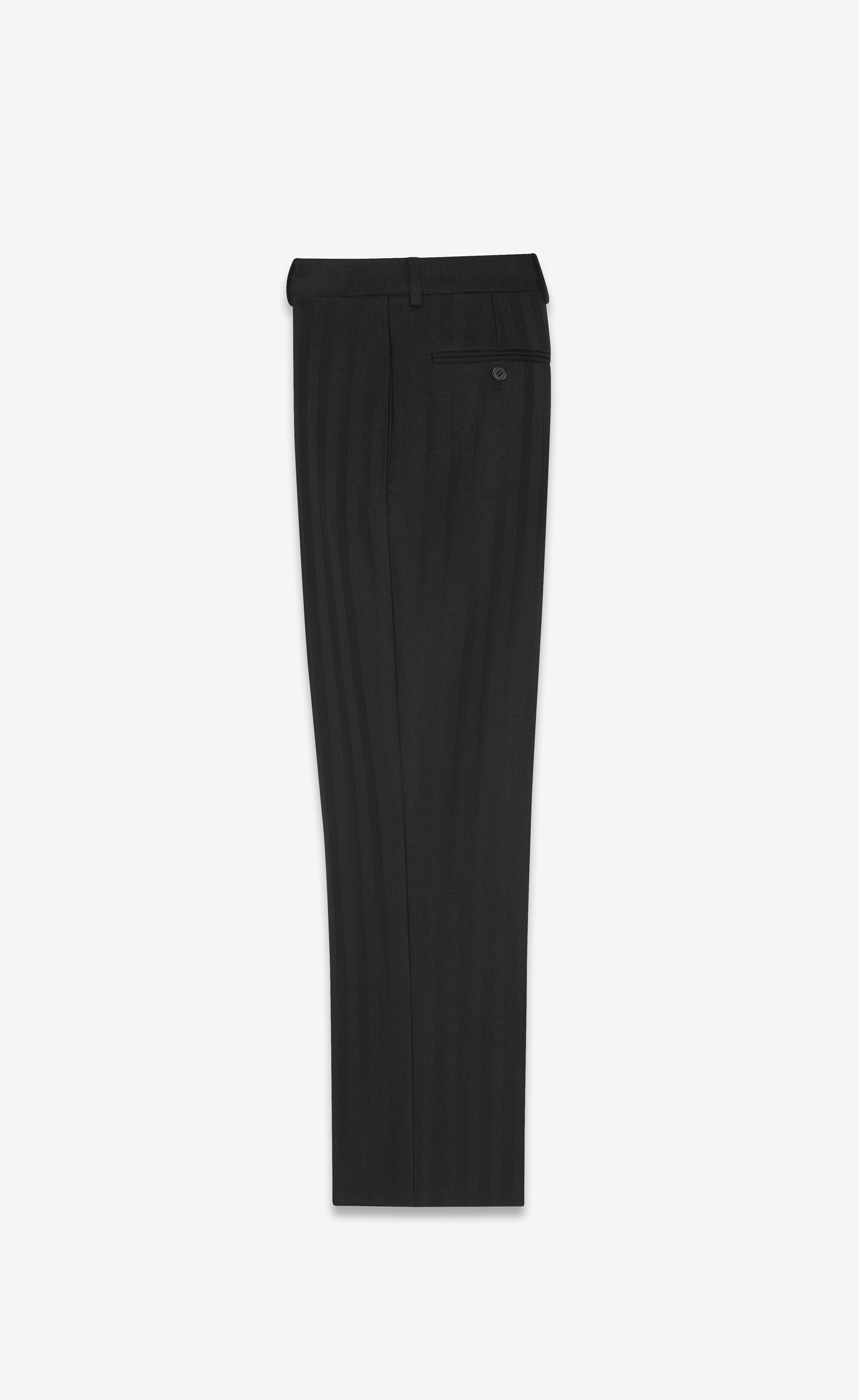 straight-leg pants in striped wool - 2