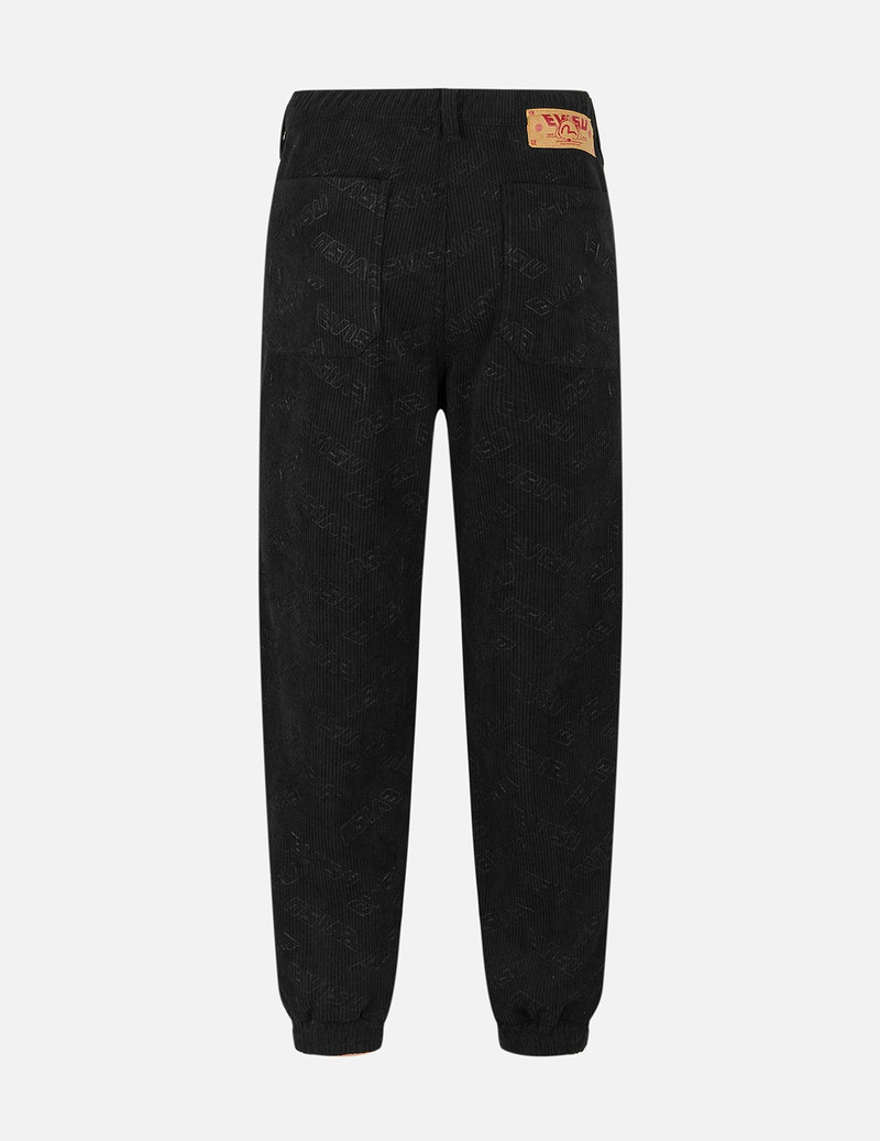 EVISU Allover Evisu Deboss Print and Seagull Embroidery Relax Fit Woven Joggers outlook