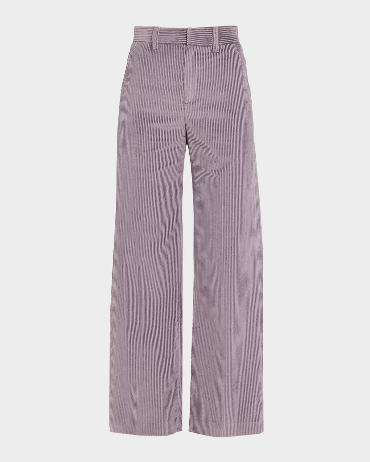Cotton Corduroy Sartorial Trousers with Monili Trim - 1
