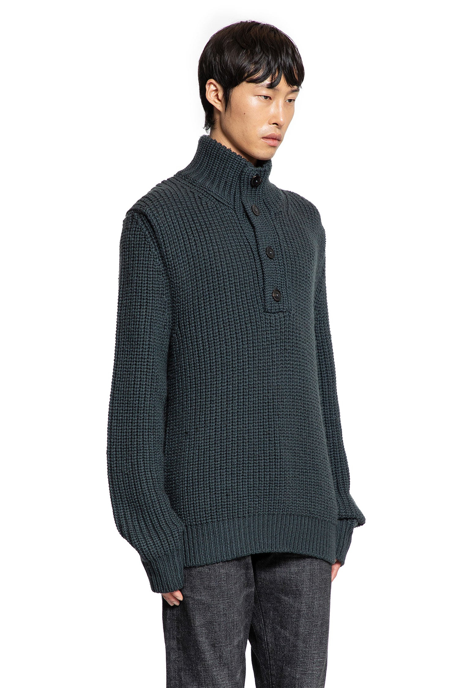Cashmere-Wool-Half-Button-Sweater - 2