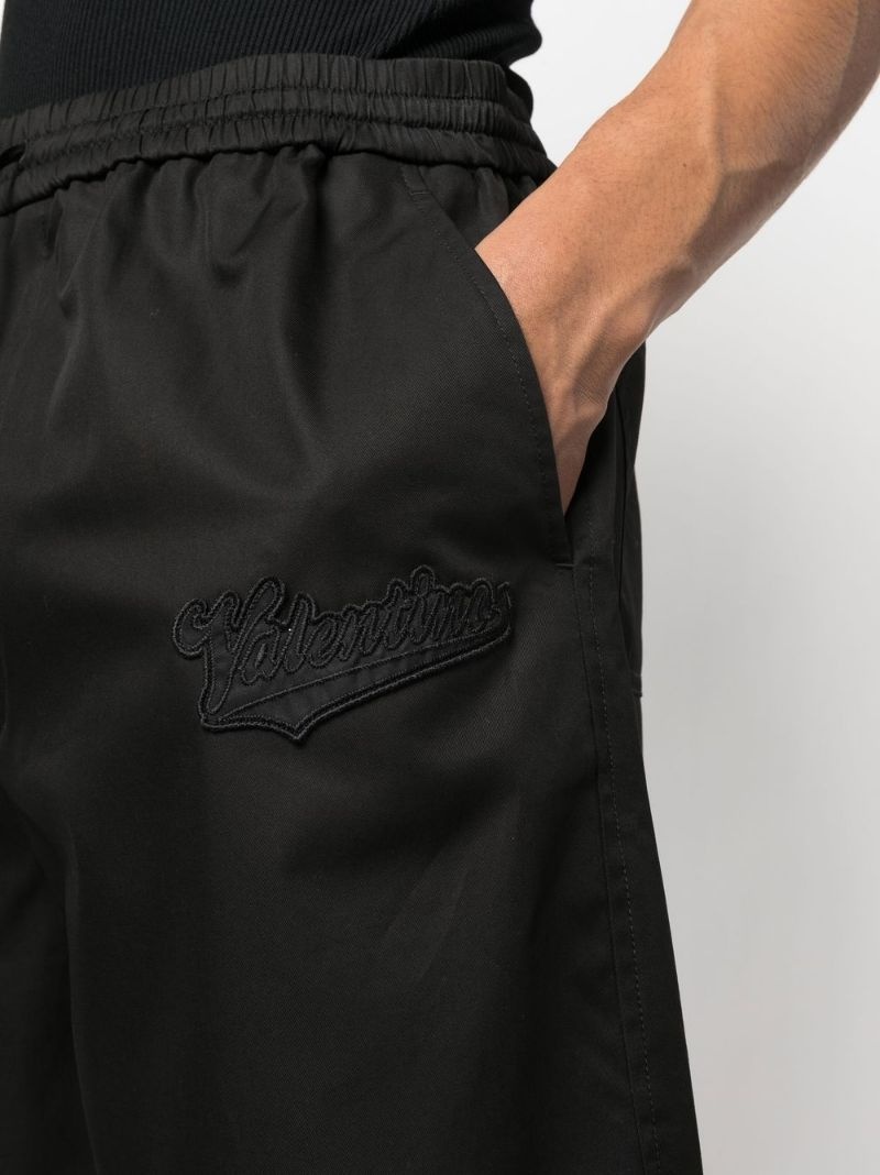 logo-patch cotton drawstring shorts - 5