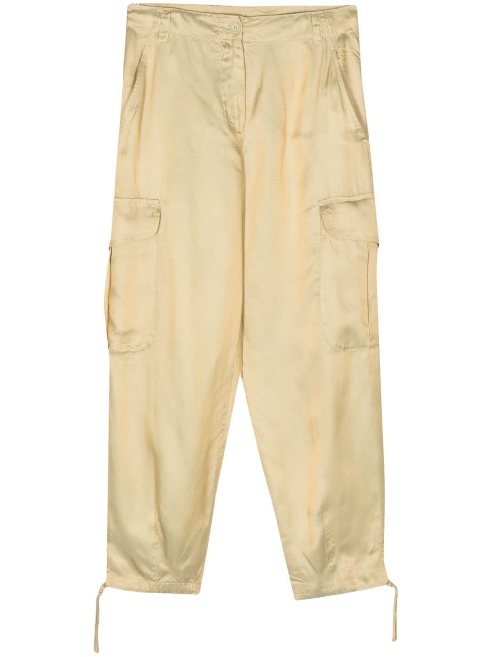 tapered satin cargo trousers - 1