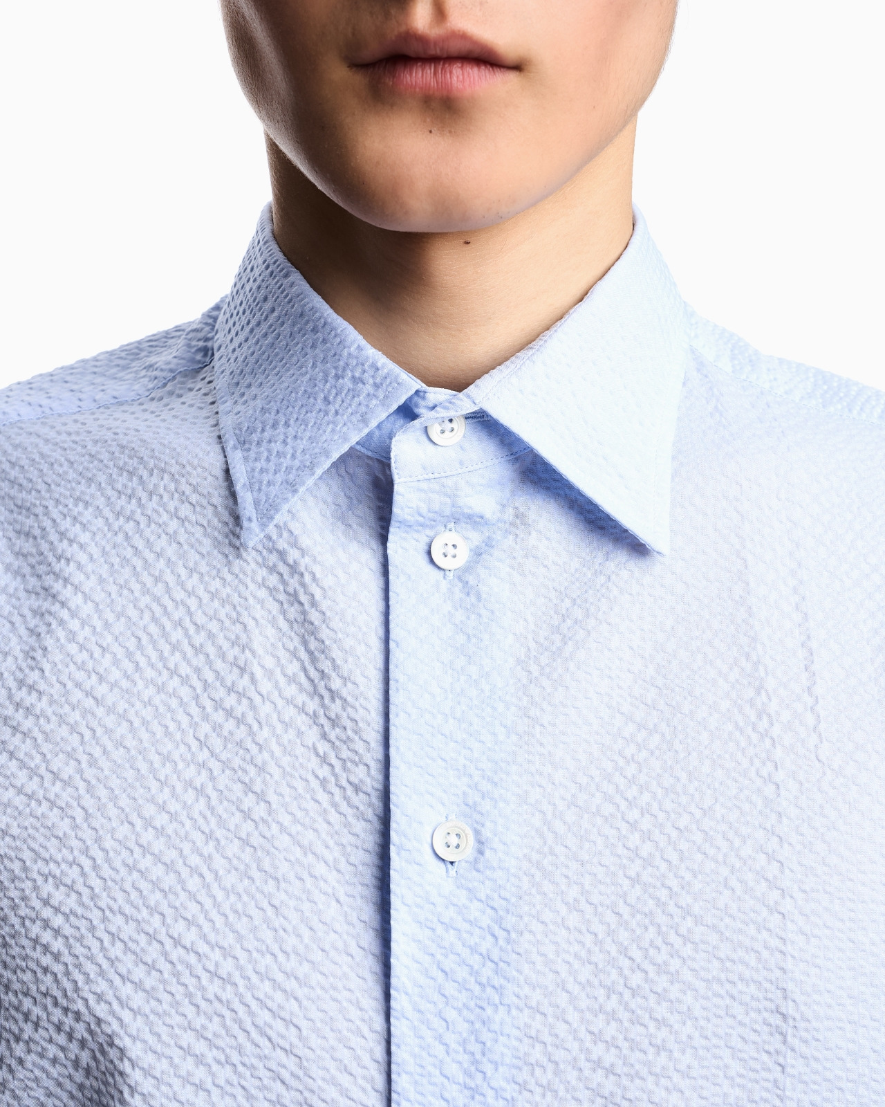 SEERSUCKER-EFFECT COTTON SHIRT - 5